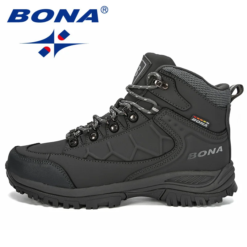 BONA-zapatos de senderismo de cuero nobuk para hombre, botas de escalada, zapatos de caza de Trekking de caña alta, entrenadores de otoño e