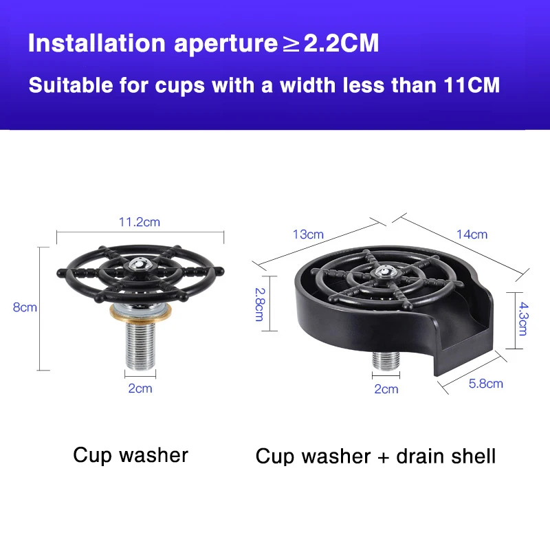 Cup Washer,Stainless Steel Automatic Cup Washer Glass Cleaning Rinser Bar Rinser Glass Rinser,Kitchen Sink Accessories