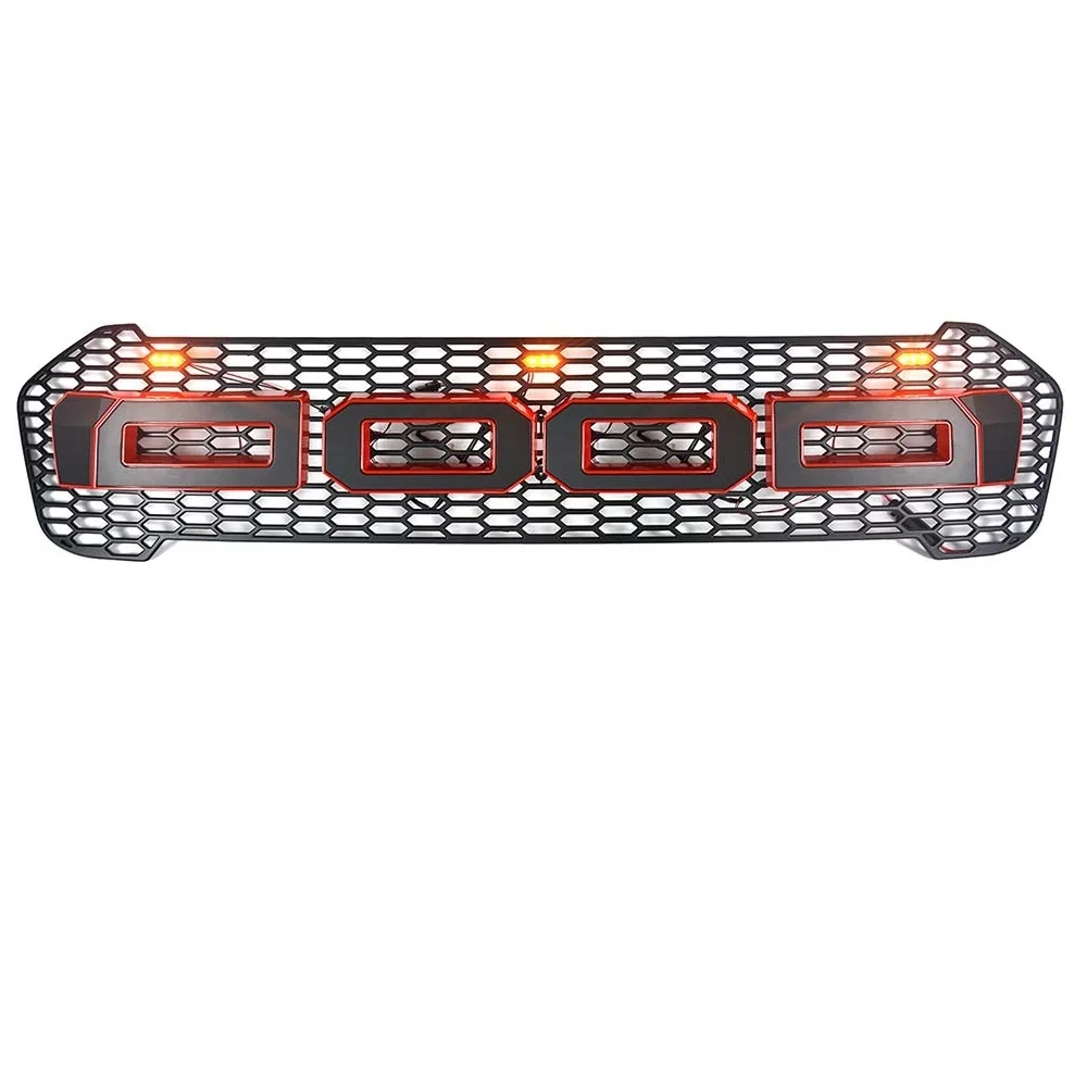 DOOD LED MODIFIED RACING ABS GRILLS FOR RANGER T8 XL XLT XLS WILDTRAK PICKUP CAR GRILLE GRILL FRONT MESH MASK COVER  2018-2021