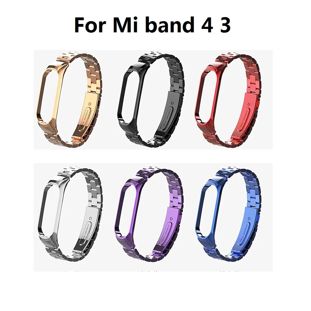 Metal Wristbands Stainless Steel Bracelet Straps For Mi Band 4 Strap Replacement Bracelets for Xiaomi mi band 4 3 Bracelet