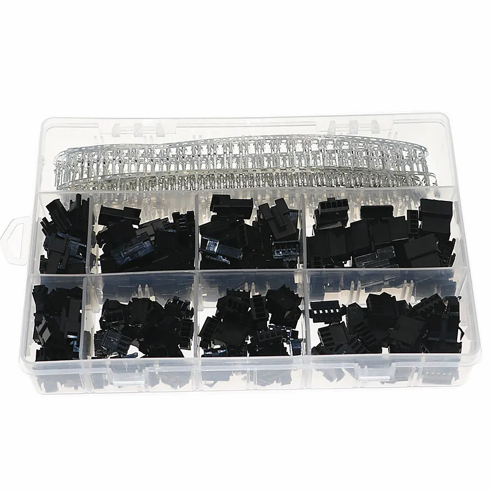 560pcs SM 2.54MM Pin Black Way Cable Plug Electrical Dupont Connector Pin Jumper Header Housing Male Female Wire Connector