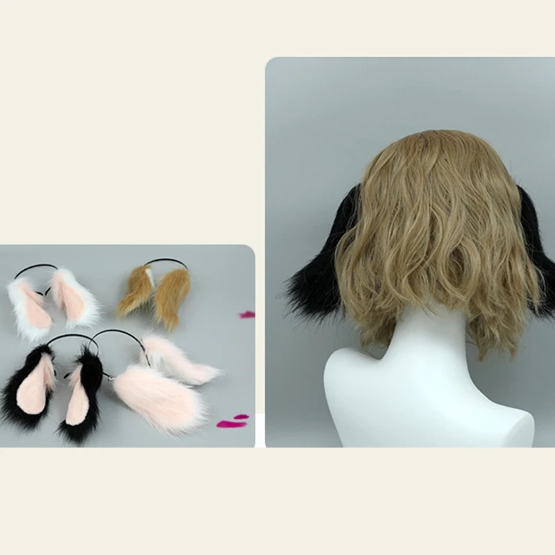 女性のための手作りのぬいぐるみの耳のバンド,女の子のためのヘアアクセサリー,ハロウィーンパーティーのコスプレ,ロリータスタイルの帽子