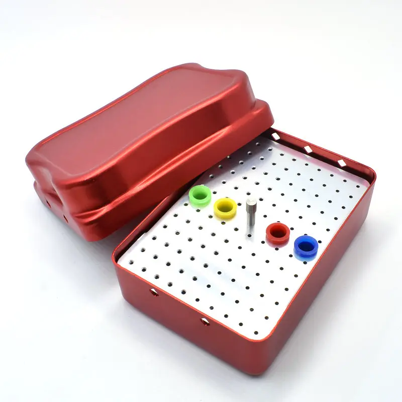 Dental 120 Holes Disinfection Endo Files Holder Box Autoclave Sterilizer Case Burs For Oral Care Tools Random Color