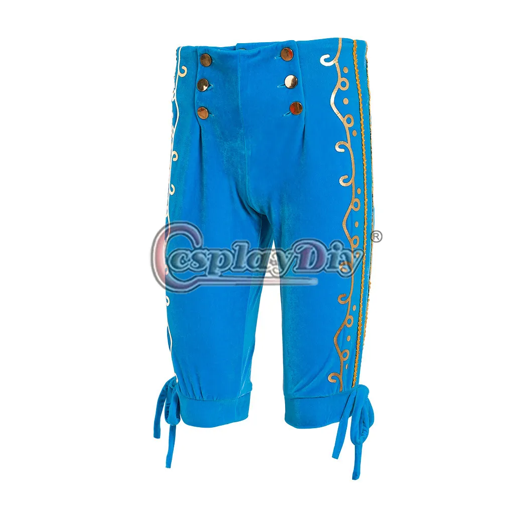 Cosplaydiy-Pantalon bleu rétro historique victorien pour homme, taille haute, automne, devant, fjmédiéval, sur mesure, L320