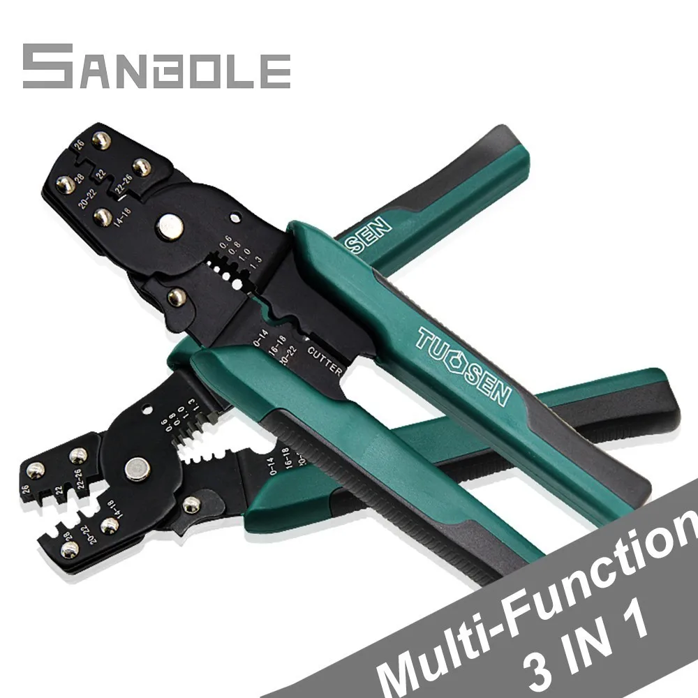 Terminal Pliers Peel Line More Function Crimping Pliers Cold Pressure Peel Wire Press Clamp Terminals Green