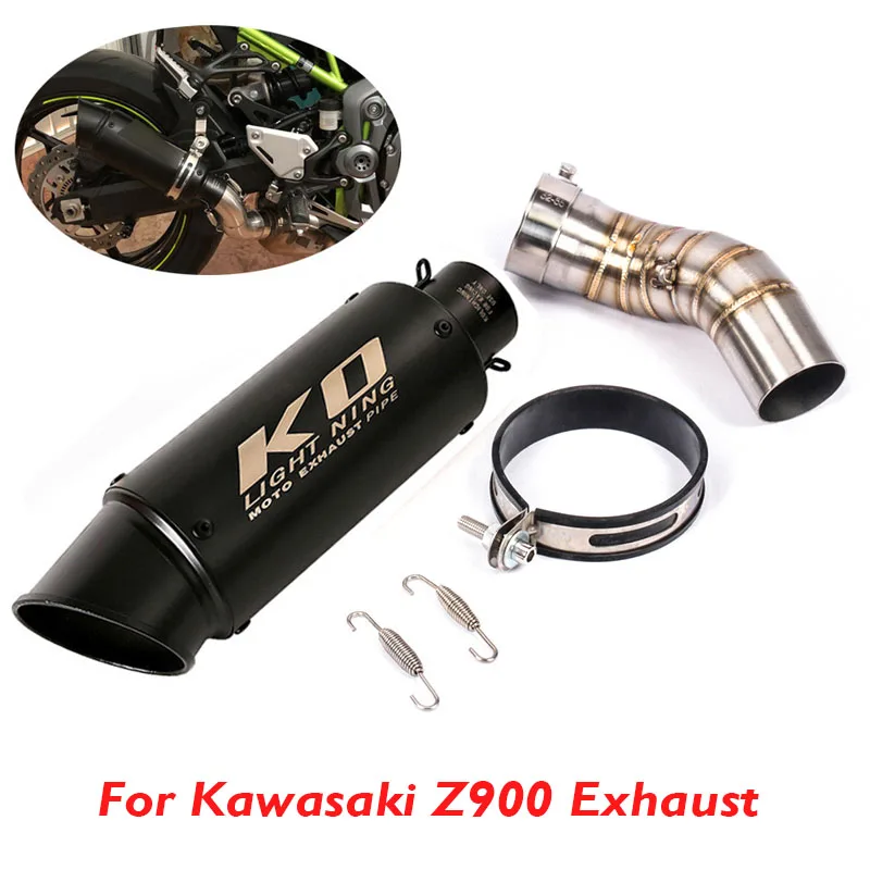 

Motorcycle Exhaust Tip Connect Middle Mid Pipe System 51mm Muffler Silencer Escape Slip on Z900 for Kawasaki