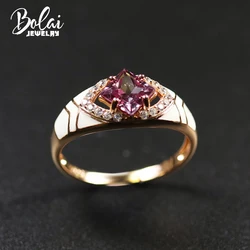 Color Change Alexandrite Ring Genuine 925 Sterling Silver Enamel Created Gemstone Fine Gold Jewelry for Women Ladies Rings Gift