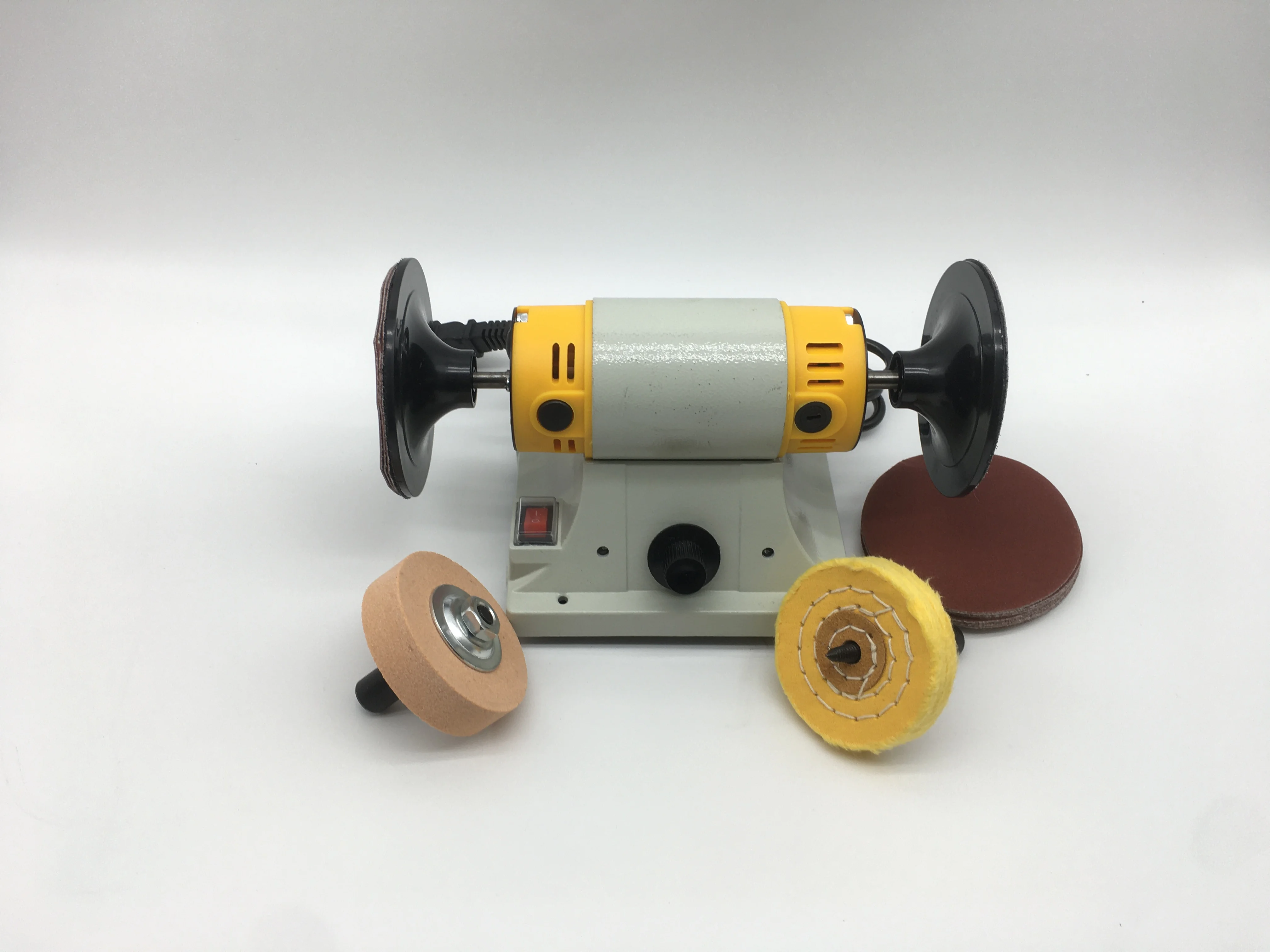 350W Electric Grinder Polishing Machine Kit Adjustable Speed Polisher Sanding Jewelry Dental Motor Lathe Bench Mini Burnishing