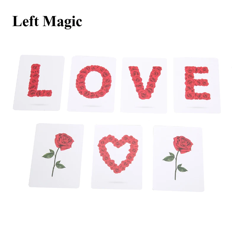 Rose Love The Card  Magic Tricks For Lover Accessories Comedy Card Magic Close-Up Stage Mind Magic Toys Classic Mentalism