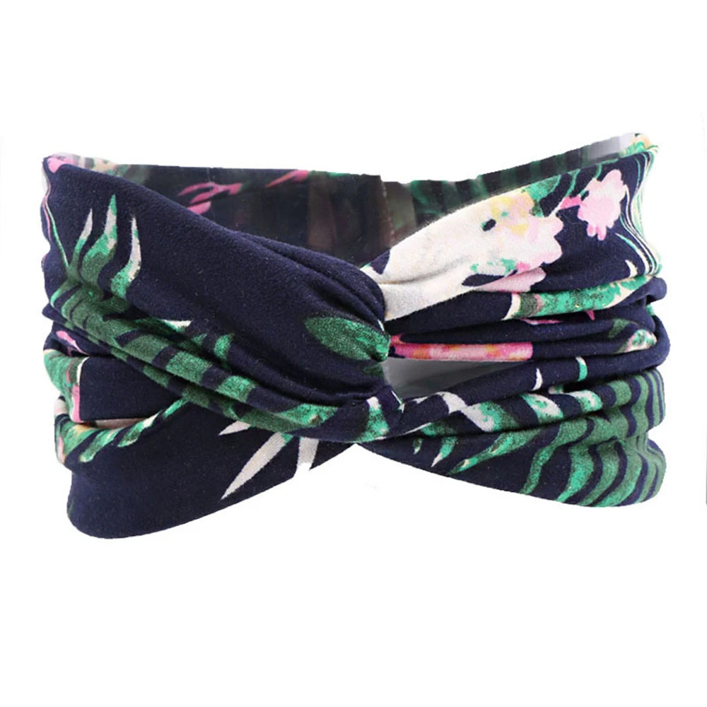 Bohemian Style Bow Headband for Women Hair Tie Sport Print  Sweatband Broadside Ribbon for Hair Yoga Accessories