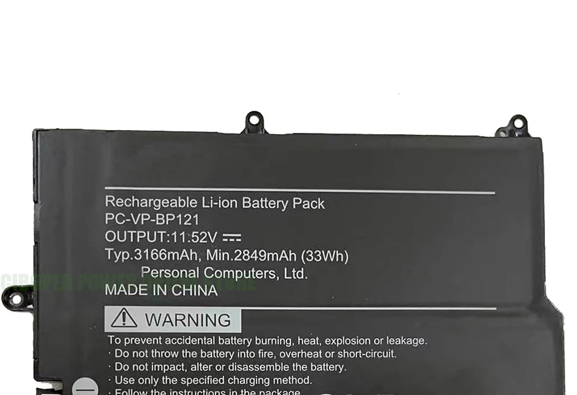 CP Genuine Laptop Battery PC-VP-BP121 3ICP4/43/110 With 15.2V/33Wh/3166mAh