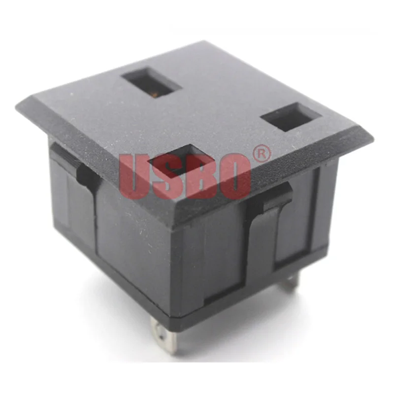 1PCS Black UK 13A 250V embedded industrial outlet British HK Singapore AC Power Socket Panel Mount Power Receptacle