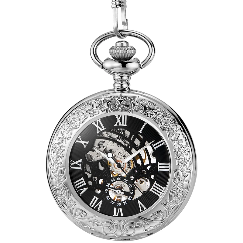 Antique Mechanical Hand Wind Pocket Watches Roman Numeral Bronze