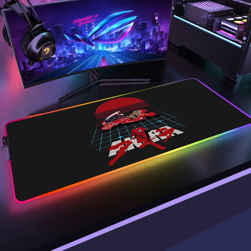 Imagem -06 - Anime Akira Rgb Gaming Xxl Mouse Pad Mousepad Grande Legal Mause Almofada Teclado Mesa Tapete Jogo de Borracha sem Deslizamento Led Mouse Esteira Gamer