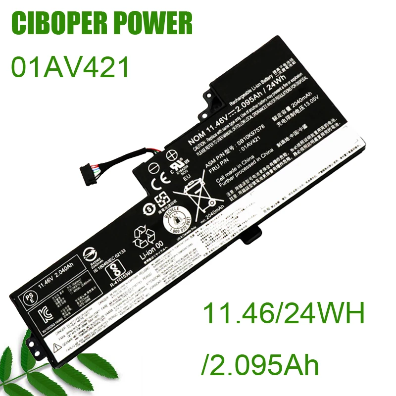 Laptop Battery 01AV419 01AV421 01AV489 01AV420 01AV421 24WH For ThinkPad T470 T480 A475 A485 TP25 Series SB10K97576 SB10K97577