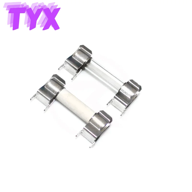 20Pcs Fuse Clip Brass Plated Tin Fuse Holder Clip Fuse tube support for 5x20 mm 6x30mm Glass Ceramic Tube Quick Fuse Insurance