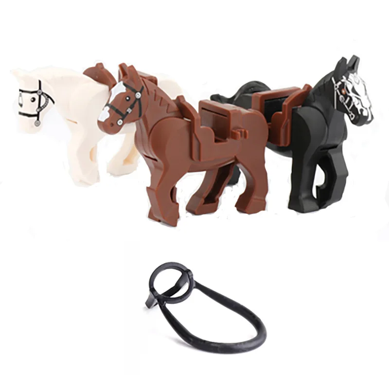 Building Block Animals War Horse Widened Saddle Armor Cmpatible With Soldiers Figures Castle Battlefield Scene Accessories Toys