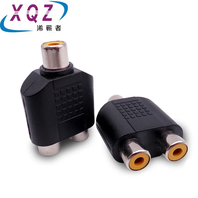 5Pcs RCA หญิง RCA อะแดปเตอร์ RCA 1by2อะแดปเตอร์ AV หญิง Frmale 1/2พลาสติกสีดำ AV/AV * 2