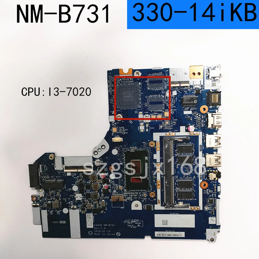 

Материнская плата для ноутбука Lenovo 330-14ikb NM-B731, процессор i3-7020, встроенная графика, 100% тест