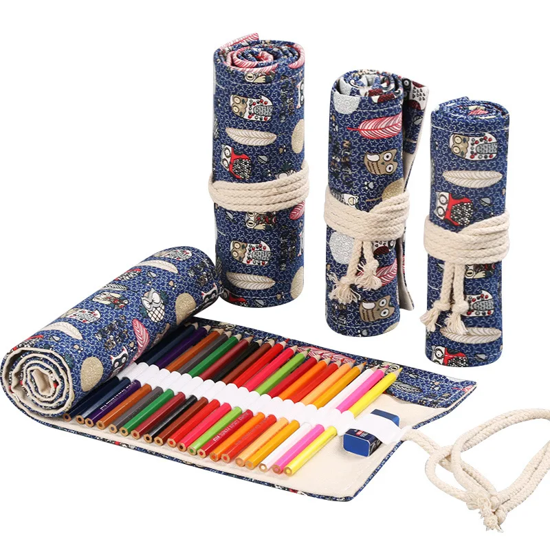 Rollable Pencil Case for Brushes Make Up Brushes Storage Bag Art Pencil Case Roll Box Estuche Escolar Estuches Escolares
