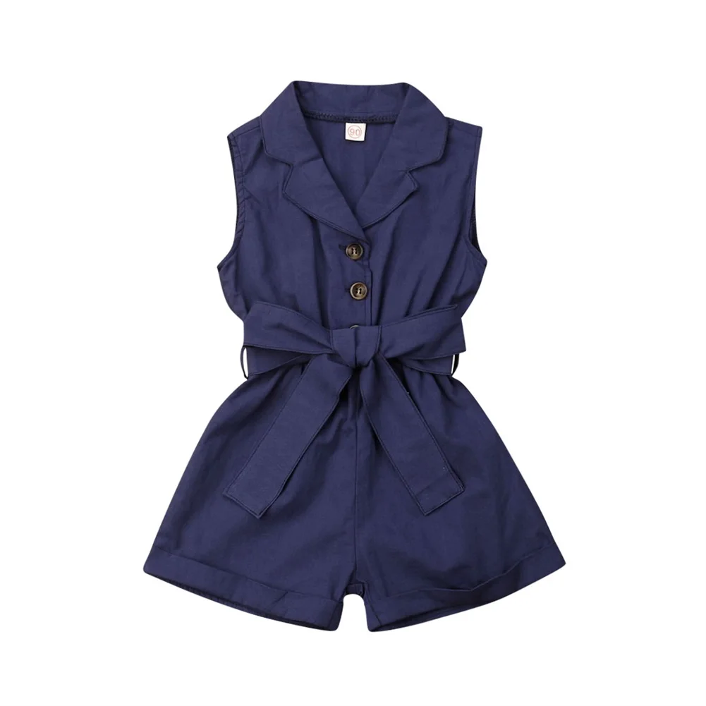 Ropa de moda para niños y niñas, monos sin mangas con pajarita en la cintura, trajes de verano, traje de sol, ropa gener