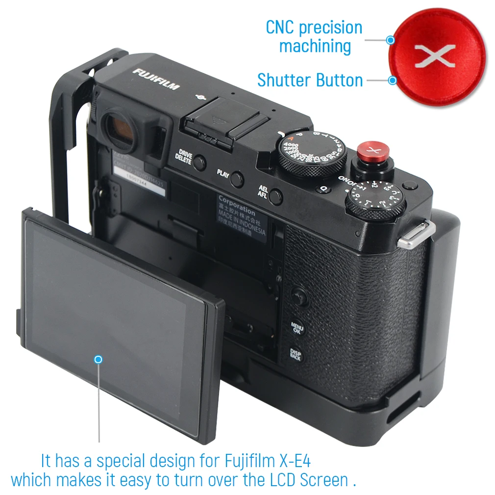 Empuñadura de Metal de placa en L de liberación rápida Arca Swiss, soporte para Fuji Fujifilm X-E4 XE4