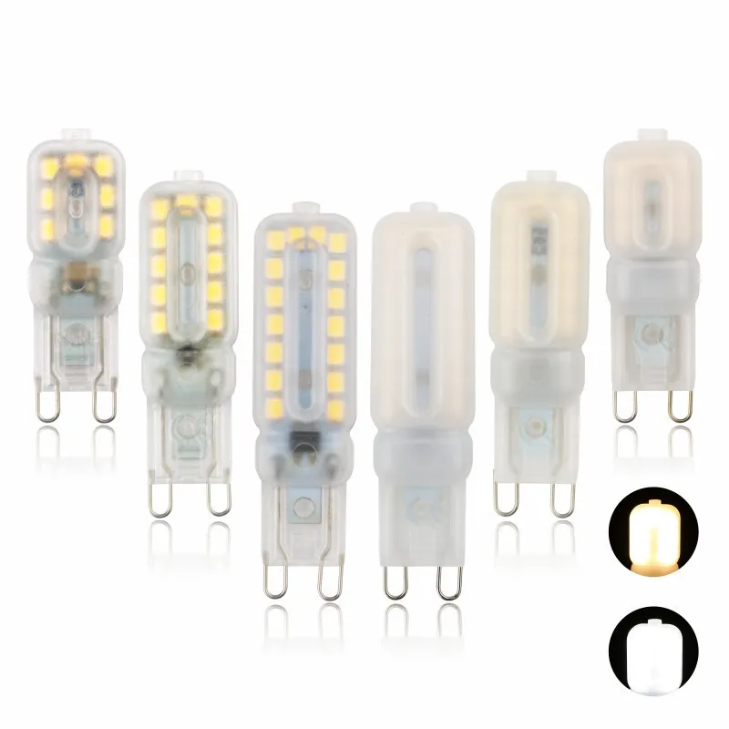 Żarówka LED G4 G9 AC/DC12V 220V 2835 Bi Pin 20W światło halogenowe wymiana światła dziennego biały 6000K 3000K