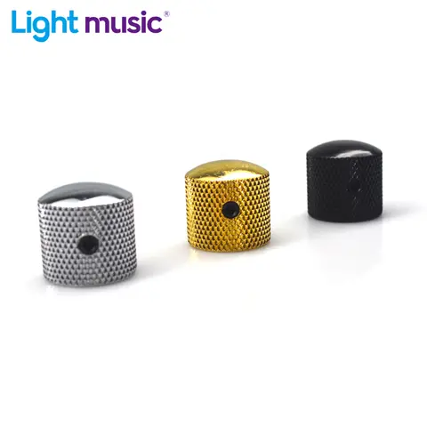 2pcs 금속 기타 톤 볼륨 손잡이 전위차계 모자 모자 대형 기타 부품 구멍이있는 푸시 손잡이 Guitarra 액세서리