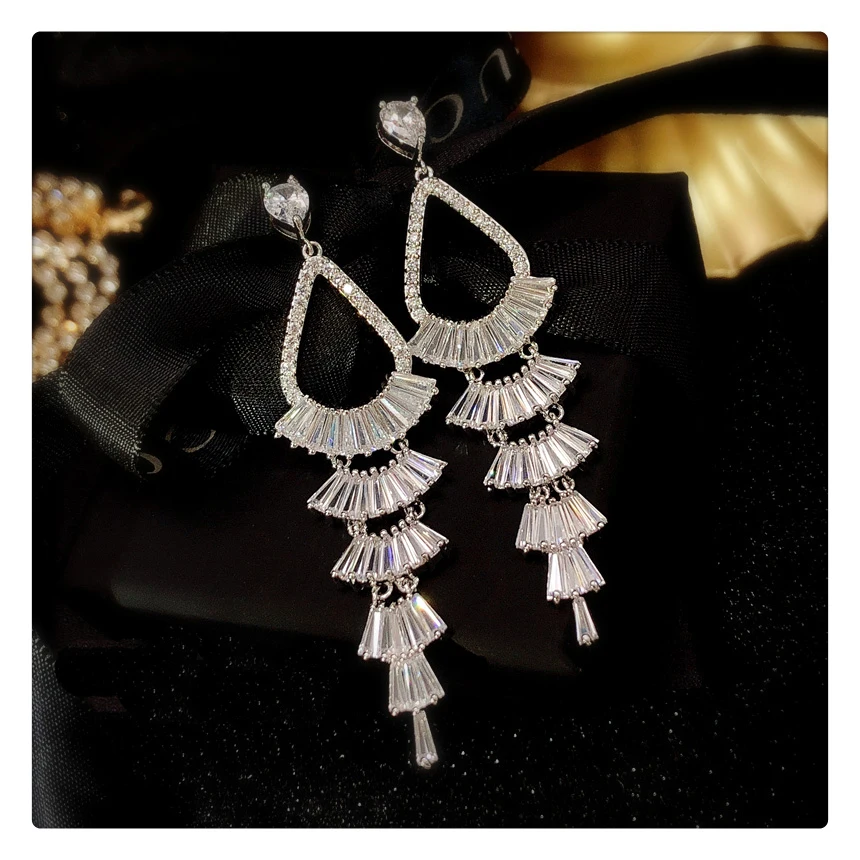

Drop Earring For Women 925 Silver Needle Engagement Wedding Jewelry Exquisite Accessories Earrings Fine Valentine's Day gift
