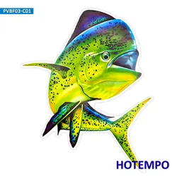 20cm Big Sea Fish Stickers Common Dolphinfish Fisherman Fishing Travel for Boat Laptop Luggage Motorcycle Car Waterproof Sticker