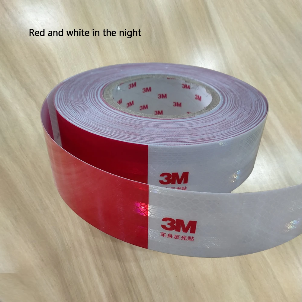 Car Reflective Stickers Warning Strip Truck Auto supplies Night Driving Safety Red White Sticker Automobile reflective sticker