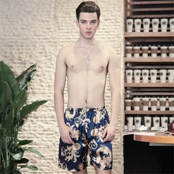 Pantalones cortos para dormir para hombre, traje de primavera y verano, servicio a domicilio, ropa informal a la moda, azul marino, novedad de 2020