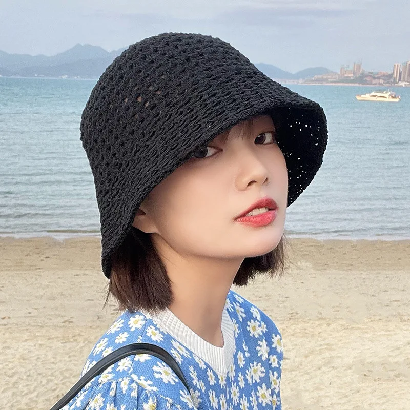 MAXSITI U Breathable hollow knitted Bucket Hat Women fashion basin hat thin spring and summer sun visor fisherman hat