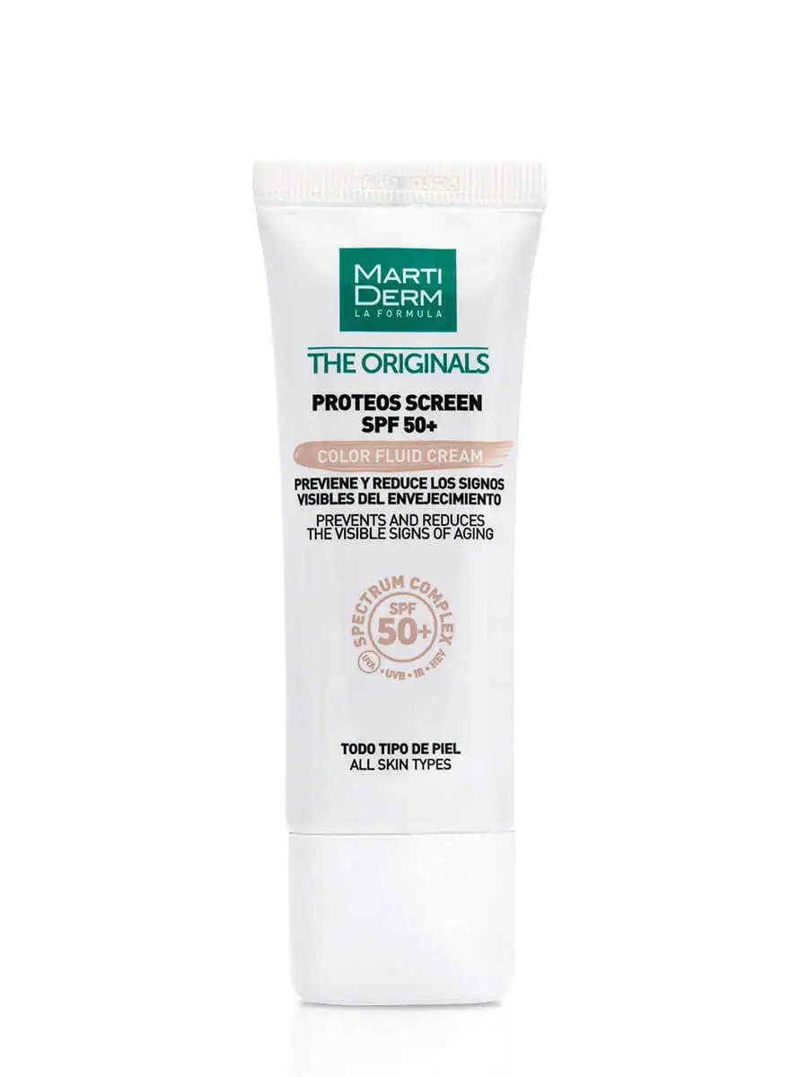 Martiderm proteins screen fluid cream with color spf 50 + 40 ml-prevents and reduces the signs of aging. All skin type