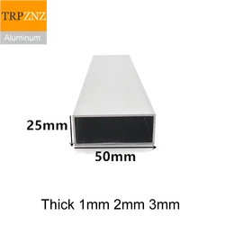 25x50mm thick 1mm 2mm 3mm Rectangular aluminum tube profile  6063 Aluminum square pipe  Aluminum profile for decoration