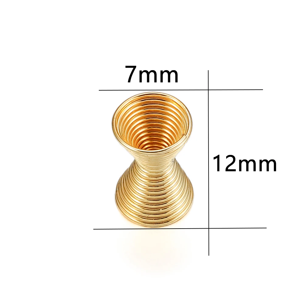 30Pcs/Lot 12x7mm Metal Funnel Spring Spacer End Beads Caps Connector for DIY Earrings Bracelet Jewelry Making Accessories