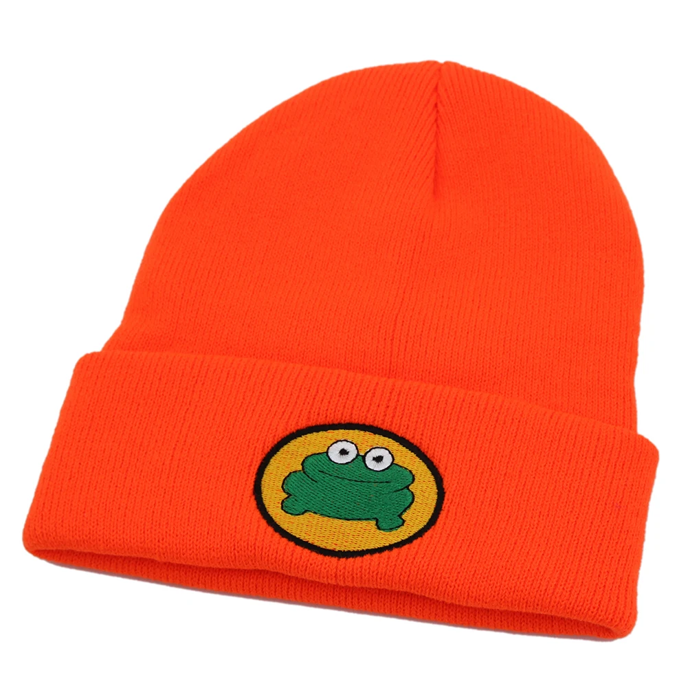 Sevimli cosplay karikatür TV Parappa rapçi kurbağa örme balıkçı şapkası Unisex