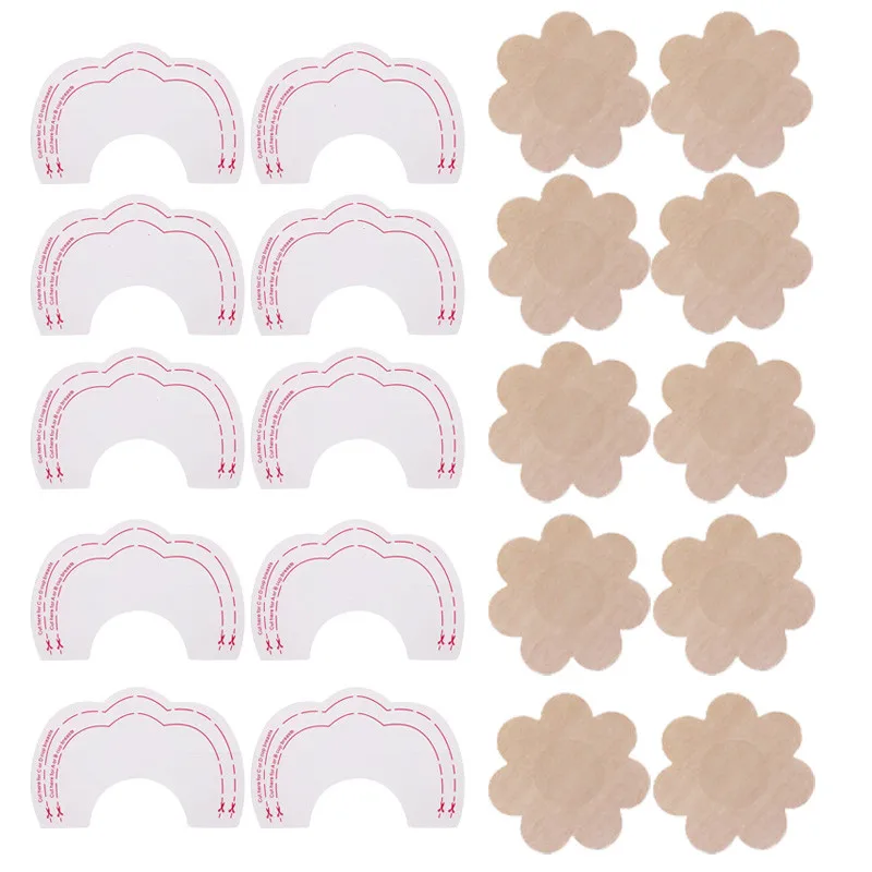 10pcs Instant underwear breasts bare bra invisible Lift stickers +10pcs nipple cover women chest bikini underwear sutian pasties