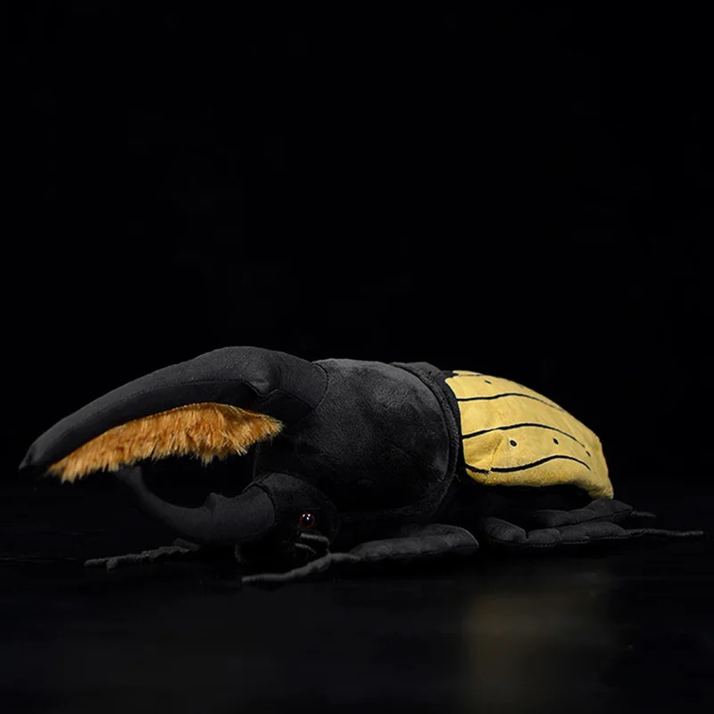 Miękkie Dynastes Hercules Beetle pluszowe zabawki prawdziwe życie owady seria chrząszcze wypchane zwierzę zabawki prezenty 9 cm wysokości