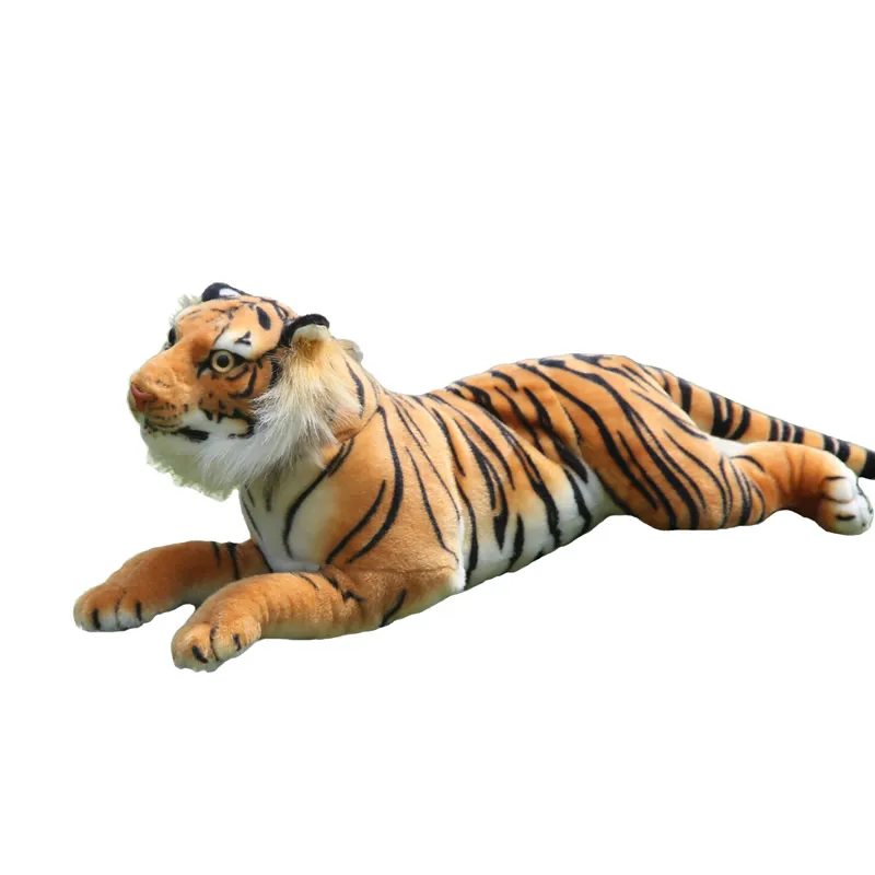 simulation tiger plush toy white or yellow lying tiger soft doll kids toy throw pillow decoration birthday gift h0836