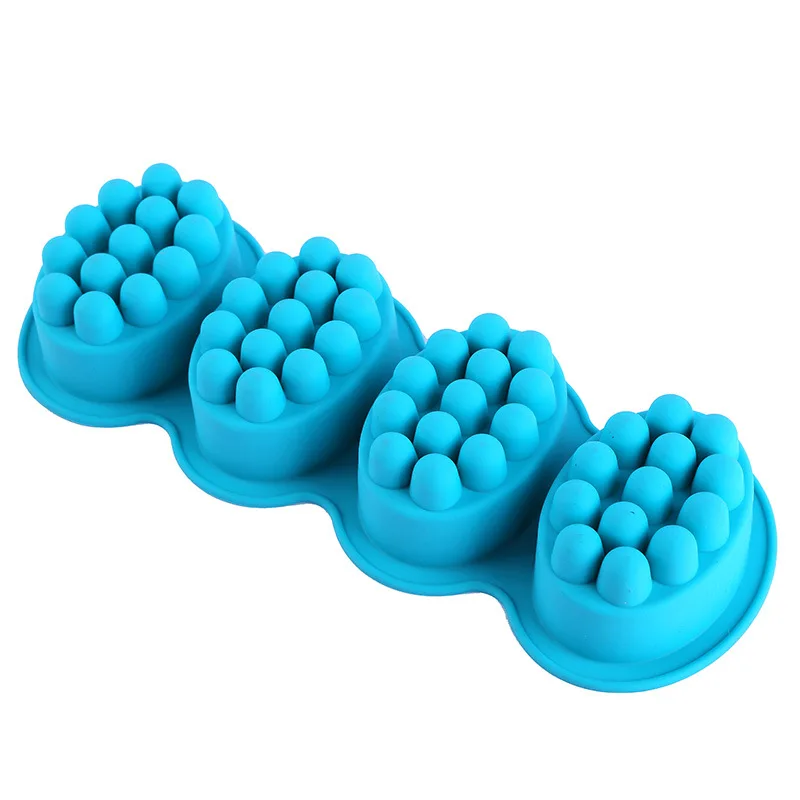 

4 Cavities Silicone Massage Mold Soap Bar Mold Soap Making Ellipse Shape Massage Mold Resin Mold PR378