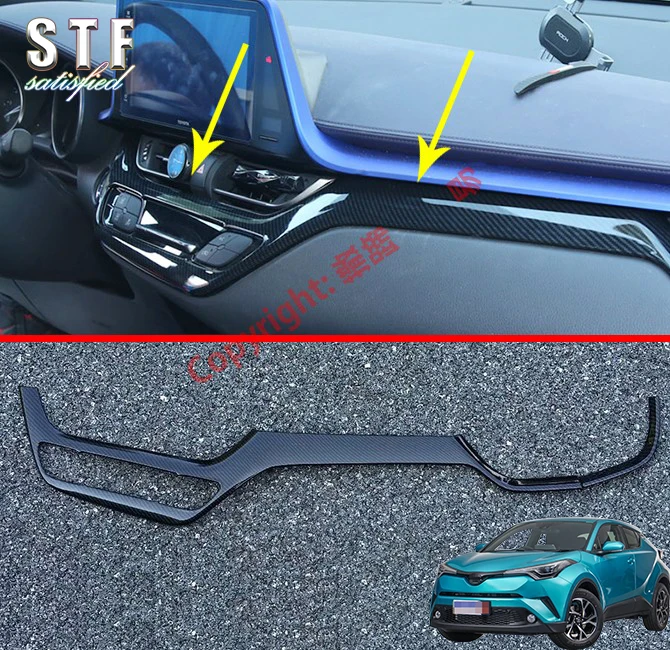 

Carbon Fiber Style Interior Center Control Around Trim For Toyota C-HR CHR 2017 2018 2019 Car Accessories Stickers