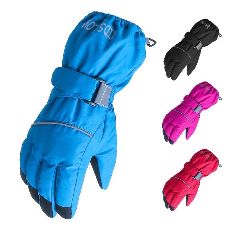 NEUE kinder Ski Handschuhe Tragbare Wasserdicht Schnee Handschuhe Winter Verdicken Erwärmung Volle Finger Handschuhe für Jungen Mädchen