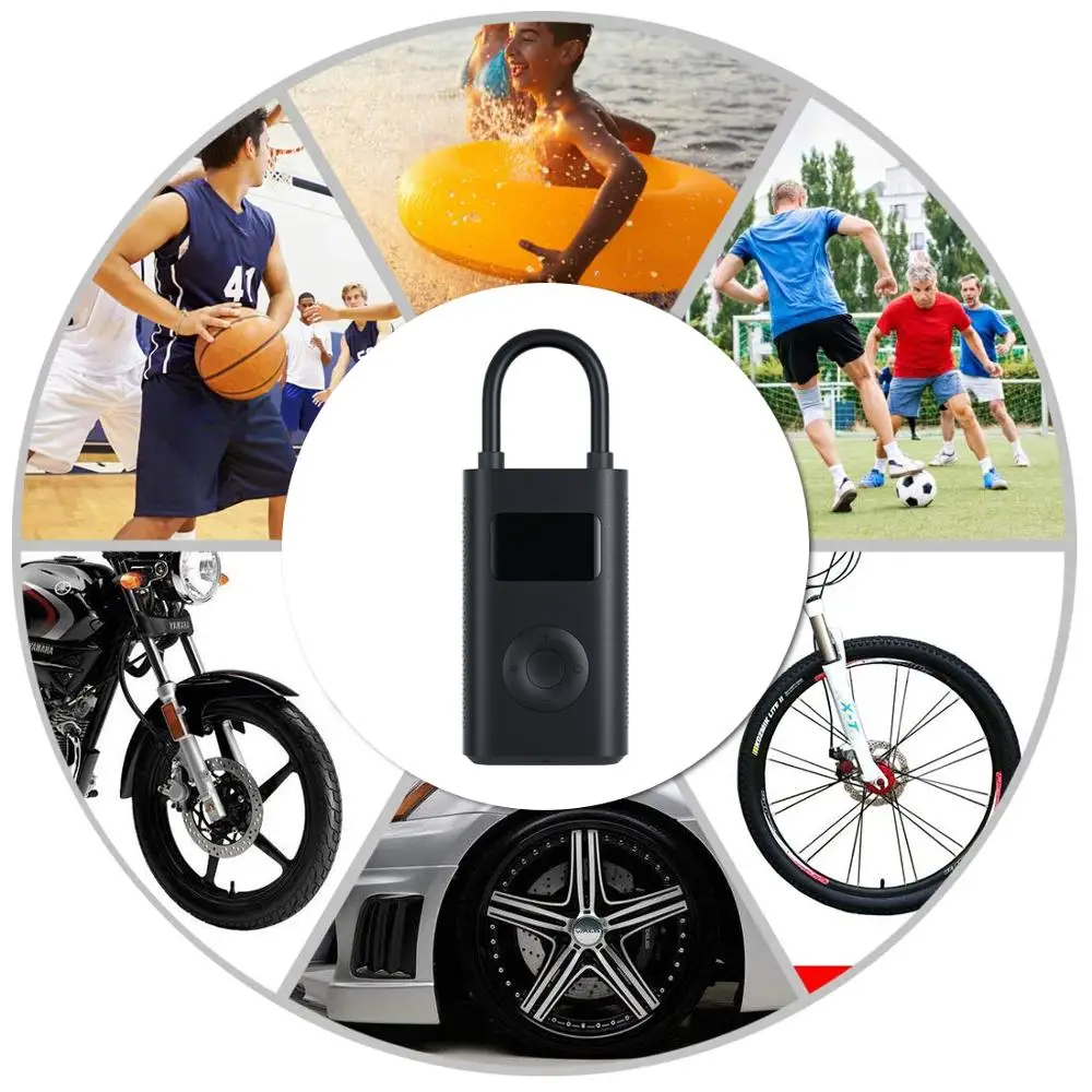 Xiaomi Mi Portable Air Pump Electric Inflator Pump Digital Compressor Tire Pressure Detection For Bike Motorcycle Car ball