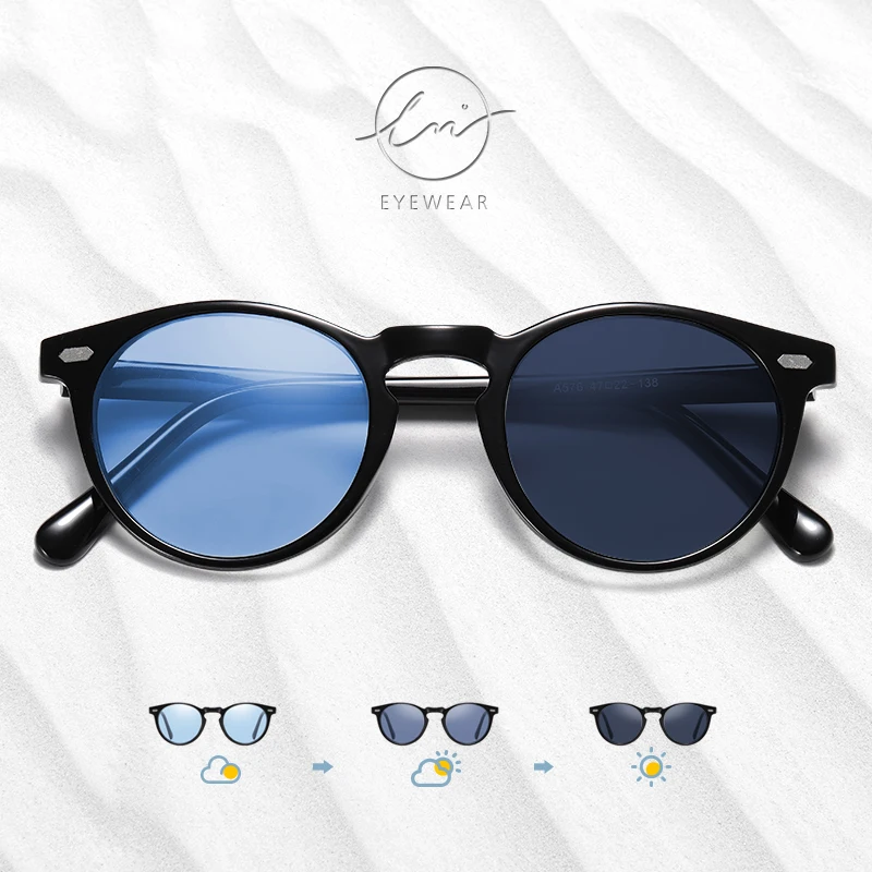 LM Classic Photochromic TR90 Frame Round Polarized Sunglasses Women/Men Brand Designer Sun Glasses Vintage UV400 Modis Oculos