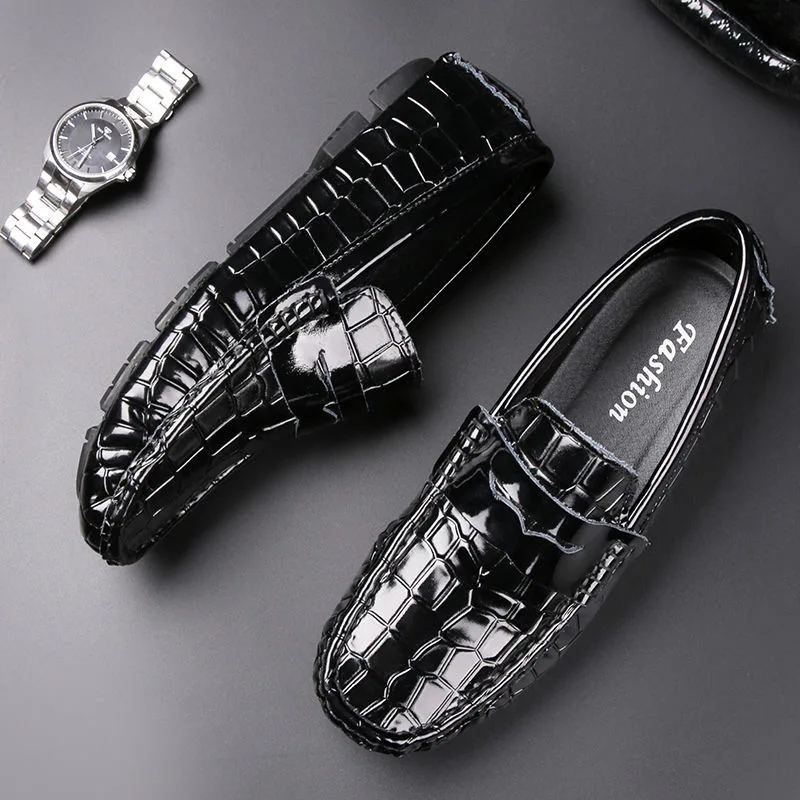 2021 Shoes Man 100% Genuine Leather Man Flat Shoes Casual Loafers Slip On Flats Shoes Moccasins Man Driving Shoes