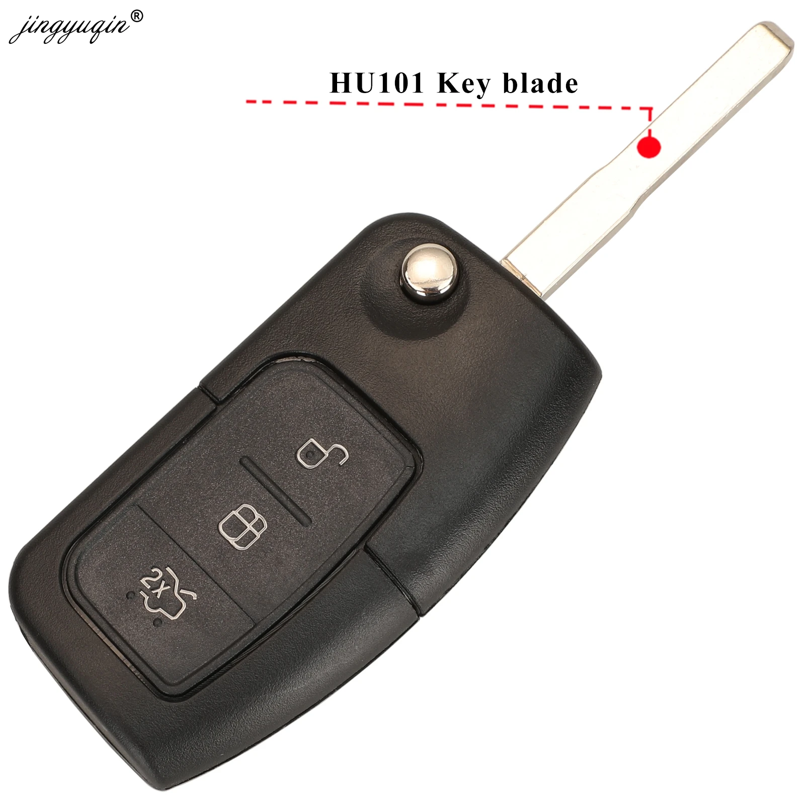 Jingyuqin 3 przyciski 433MHZ 4 d60/4 d63 Chip samochodowy zdalny kluczyk z klapką do Ford Fusion Focus Mondeo Fiesta Galaxy HU101/FO21 kluczyki