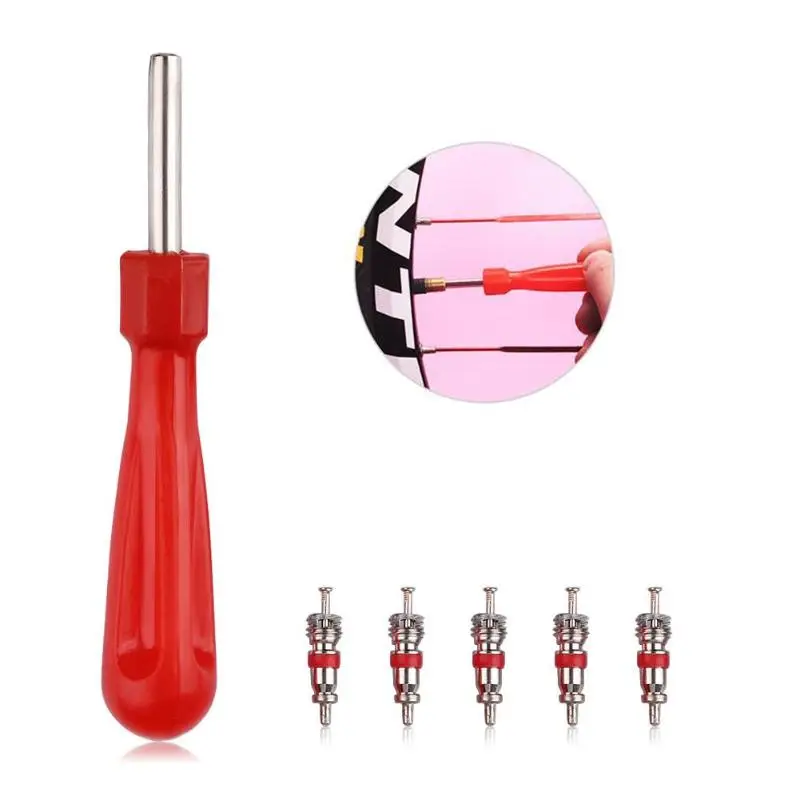 5Pcs/set Car Bicycle Tire Valve Core Remover Repair Tool Kit with Tyre Valve Core Automotive Garage Tools