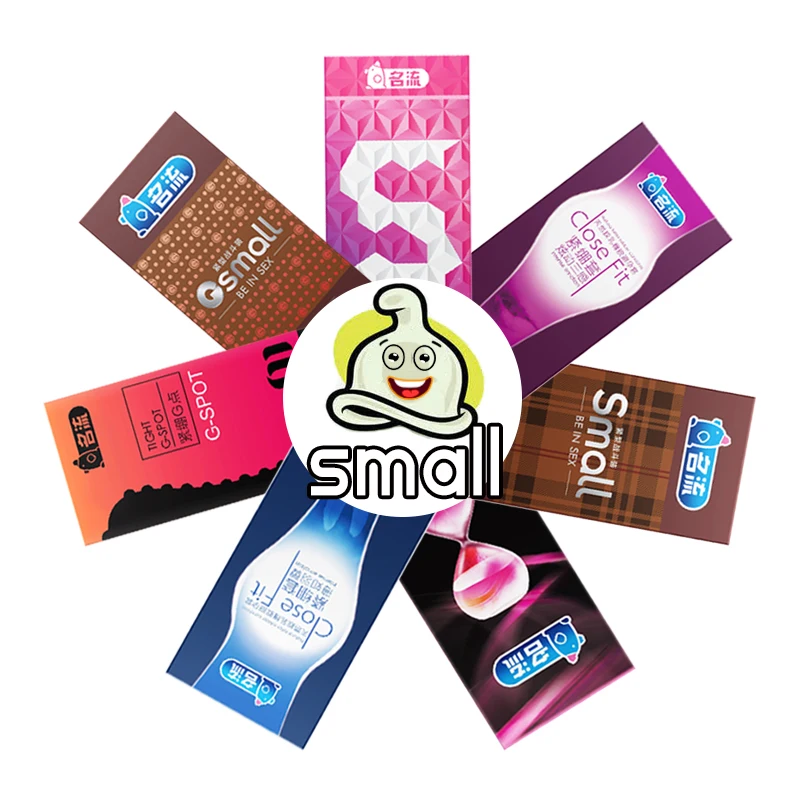 Personage Small Size 45mm/49mm Diameter Condom Natural Latex Smooth Granules Lubricated Contraception Condoms for Men LF-071