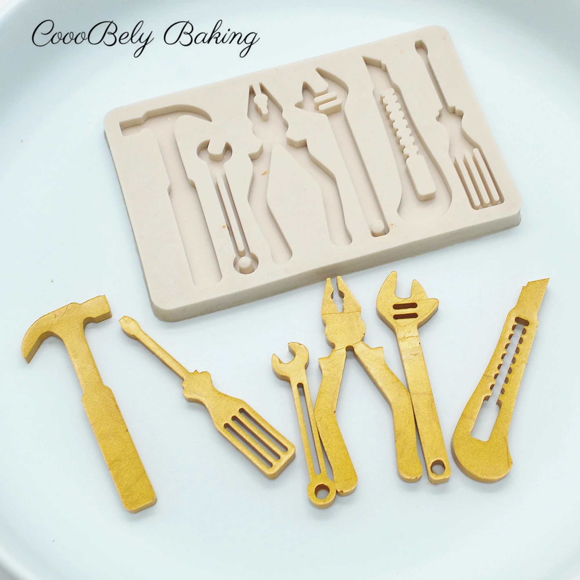 DIY Wrench Silicone Fondant Molds For Baking Cake Decorating Tools Chocolate Gumpaste Mold Kitchen Cake Molds Tools XK020